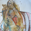 Leonie 2011 ink monoprint charcoal and pastel